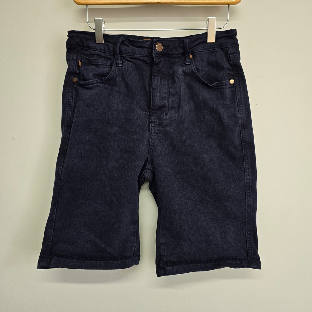 Judy Blue Bermuda Shorts Women Large‎ Black Garment Dyed High Rise Casual